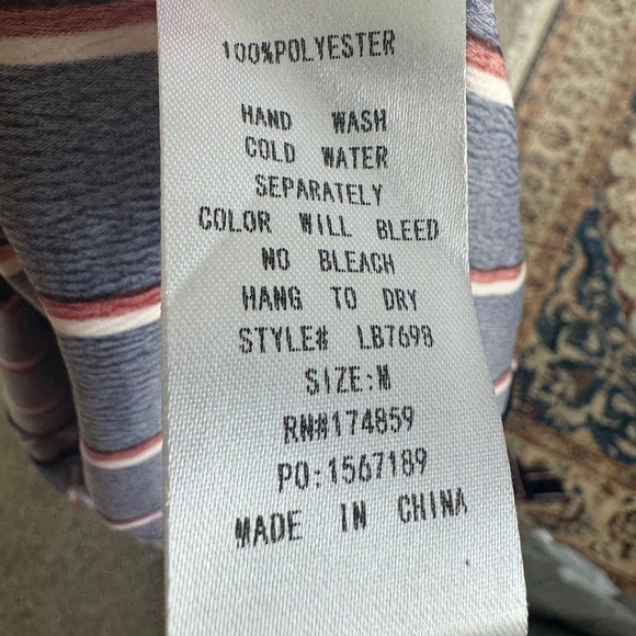 Alythea Ruffle Flare Cropped Pants. Strpped. Size M - Picture 7 of 12